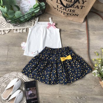 Chân váy hoa kèm quần cotton cho bé size từ 3-10